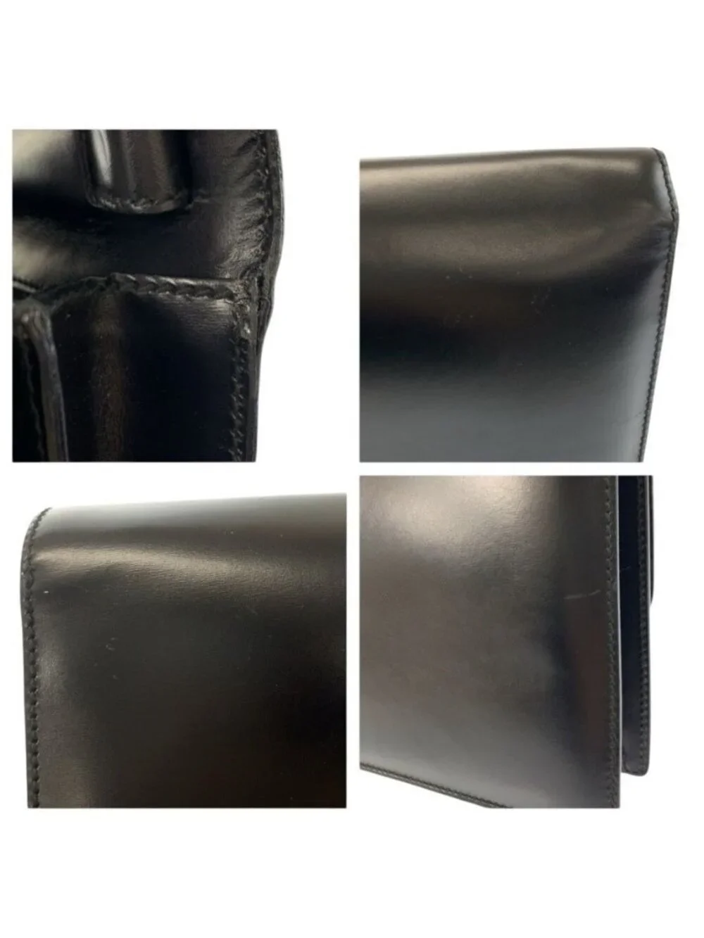 Gucci Black Silver Leather Clutch